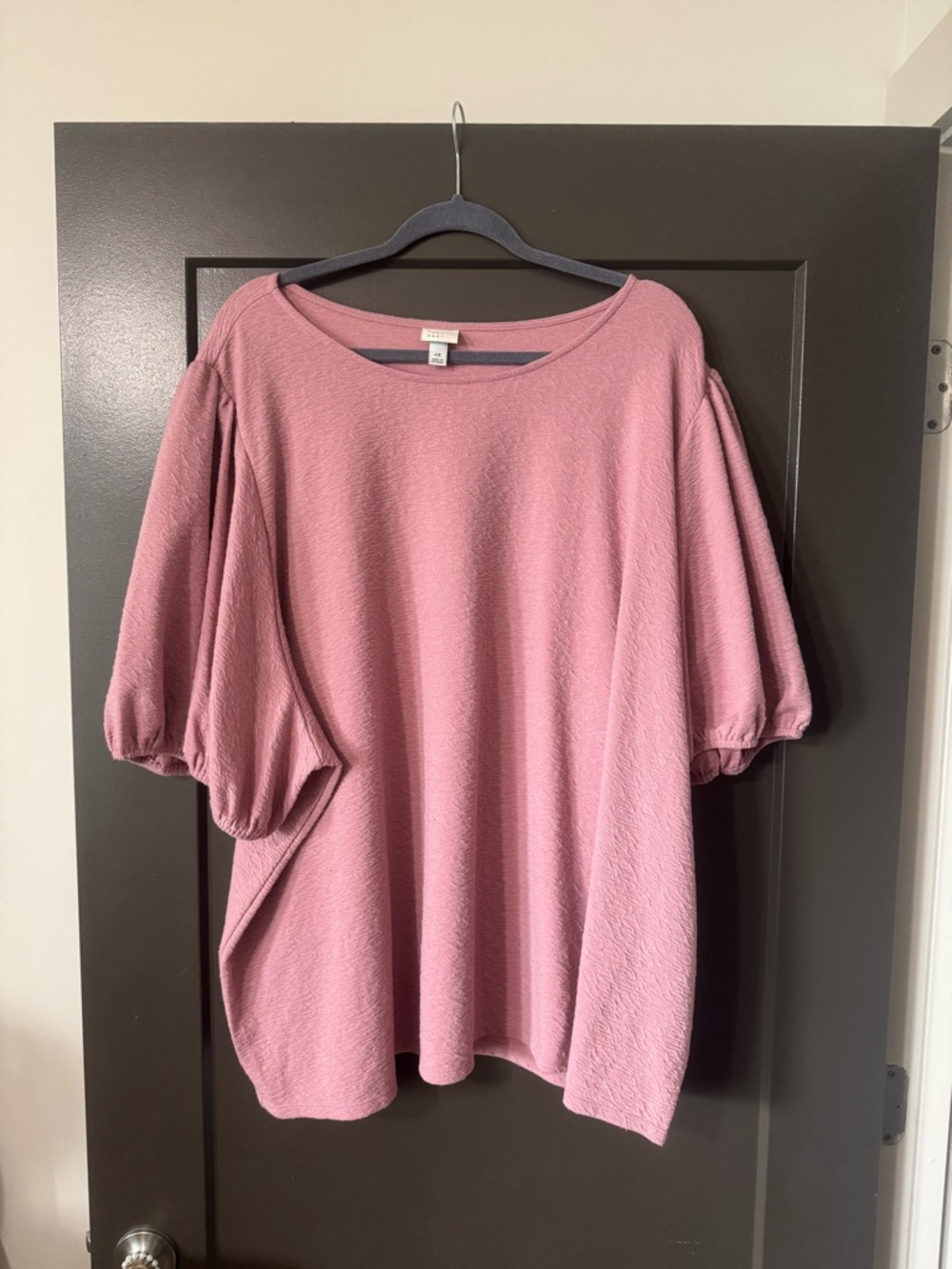 Plus Size Dusty Rose Puff Sleeve Tunic Top